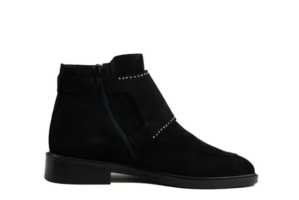 Enkellaarzen^Pertini Enkellaars Black Faraon Studs