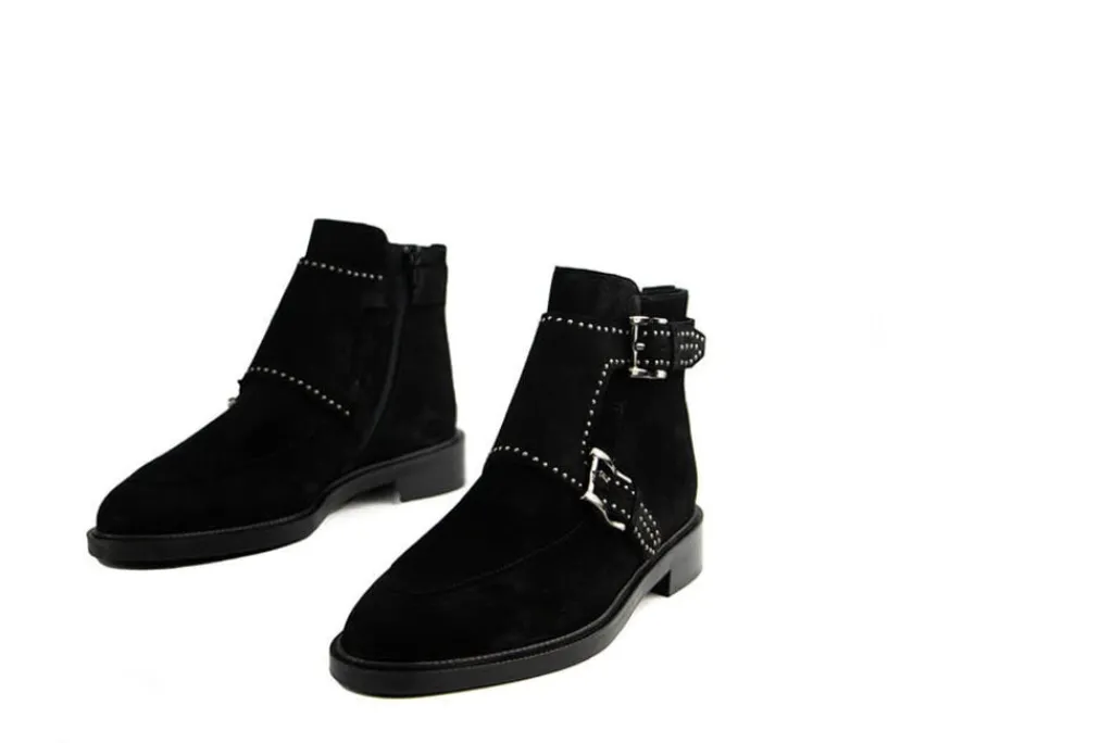 Enkellaarzen^Pertini Enkellaars Black Faraon Studs