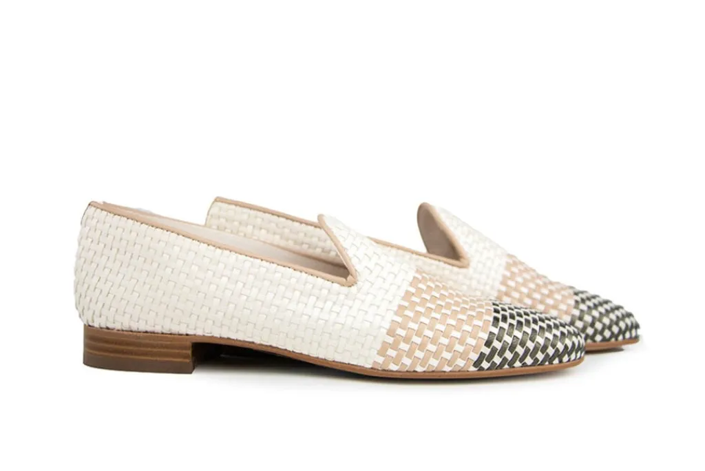 Loafers / Instappers^Pertini Loafer Escalera Bianco Pewter Vlecht