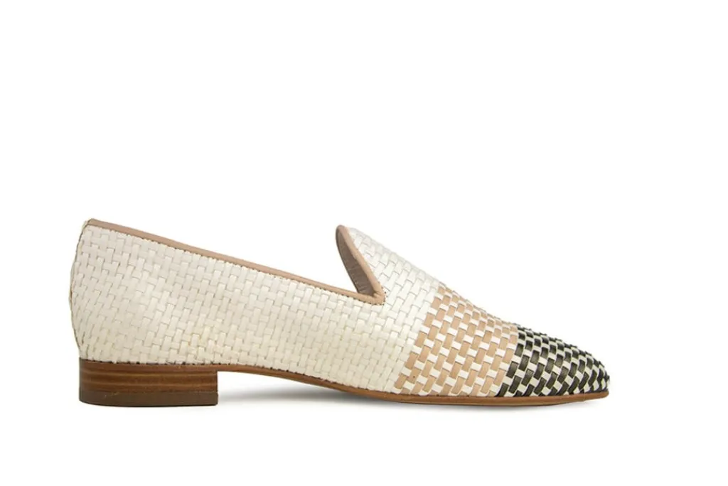 Loafers / Instappers^Pertini Loafer Escalera Bianco Pewter Vlecht
