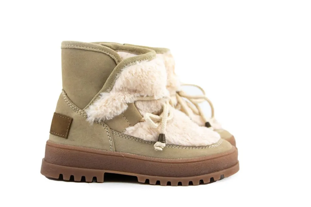Veterboots En Bikerboots^Pinocchio Boot Bont Beige Combi