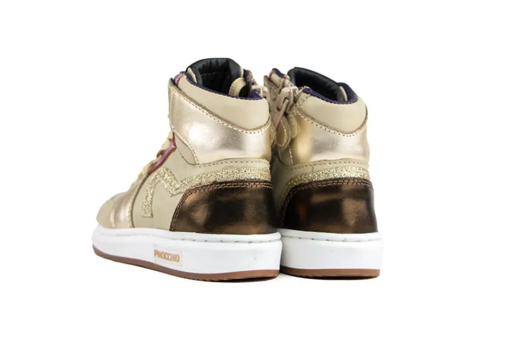 Sneakers^Pinocchio Hoge Sneaker Beige Combi