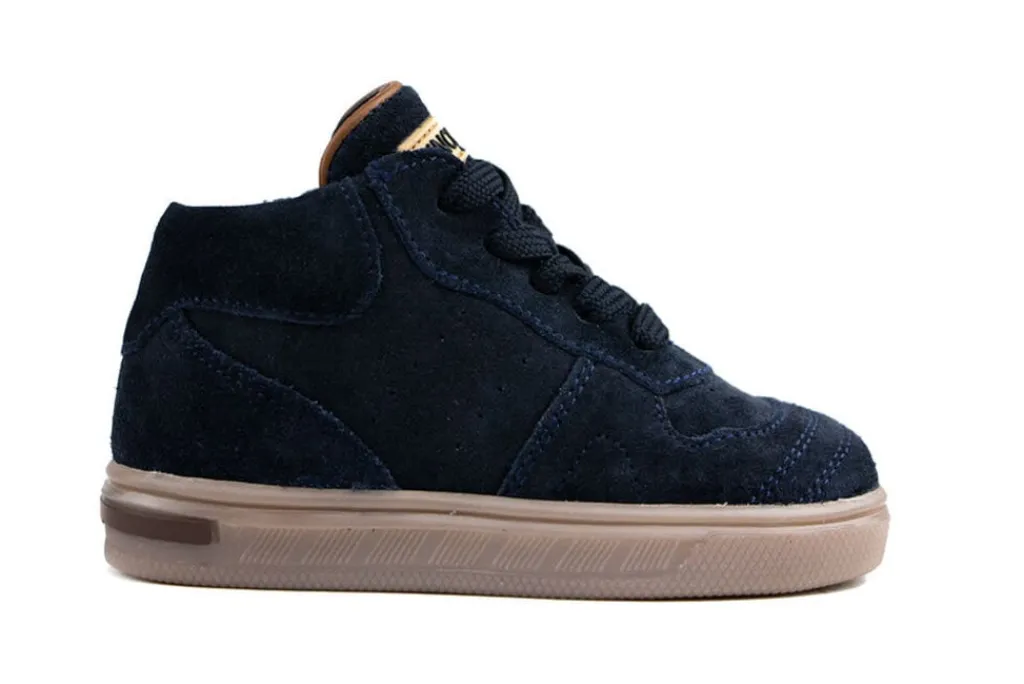 Sneakers^Pinocchio Hoge Sneaker Dark Blue Suede