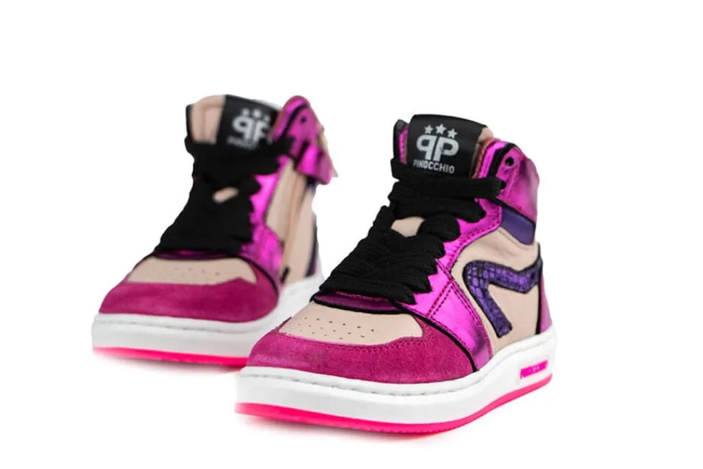 Sneakers^Pinocchio Hoge Sneaker Fucsia Combi