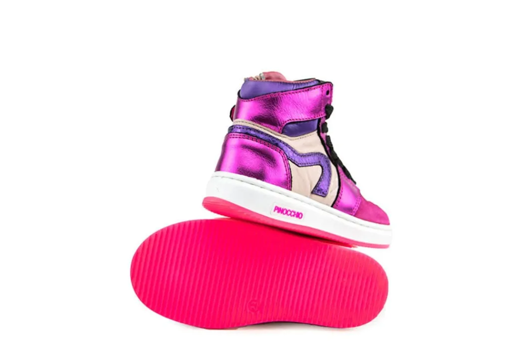 Sneakers^Pinocchio Hoge Sneaker Fucsia Combi