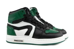 Sneakers^Pinocchio Hoge Sneaker Groen Zwart