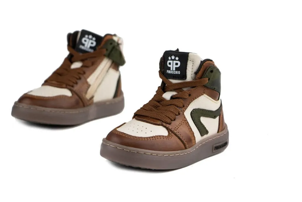 Sneakers^Pinocchio Hoge Sneaker Groen Combi