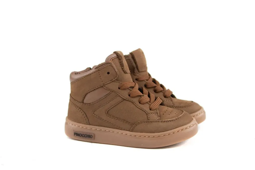 Sneakers^Pinocchio Hoge Sneaker Middenbruin Nubuck