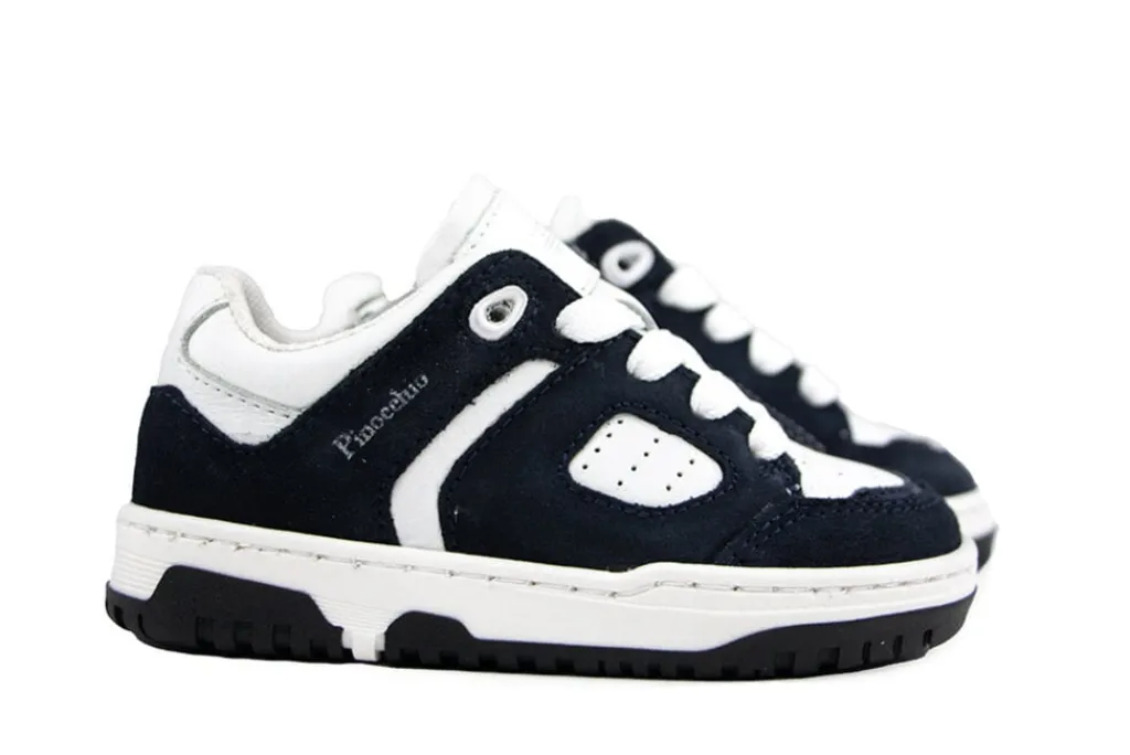Sneakers^Pinocchio Sneaker Donkerblauw Wit Combi