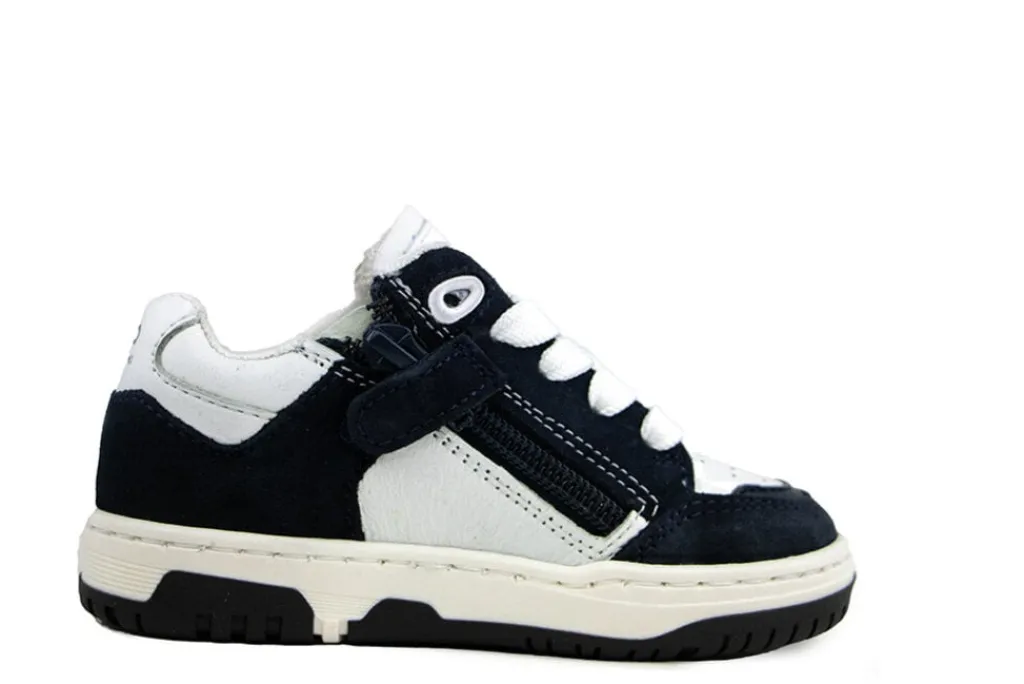 Sneakers^Pinocchio Sneaker Donkerblauw Wit Combi