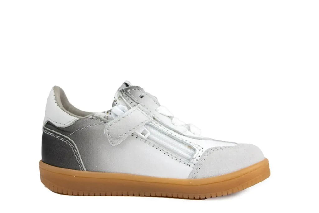 Sneakers^Pinocchio Sneaker Wit Grijs Combi