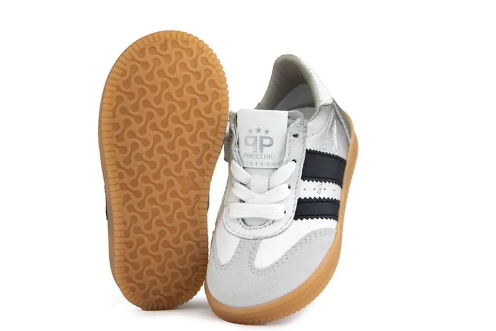 Sneakers^Pinocchio Sneaker Wit Grijs Combi