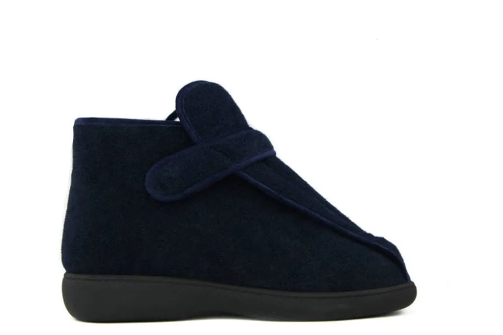 Pantoffels^Pulman Heren Pantoffels Klittenband Blauw