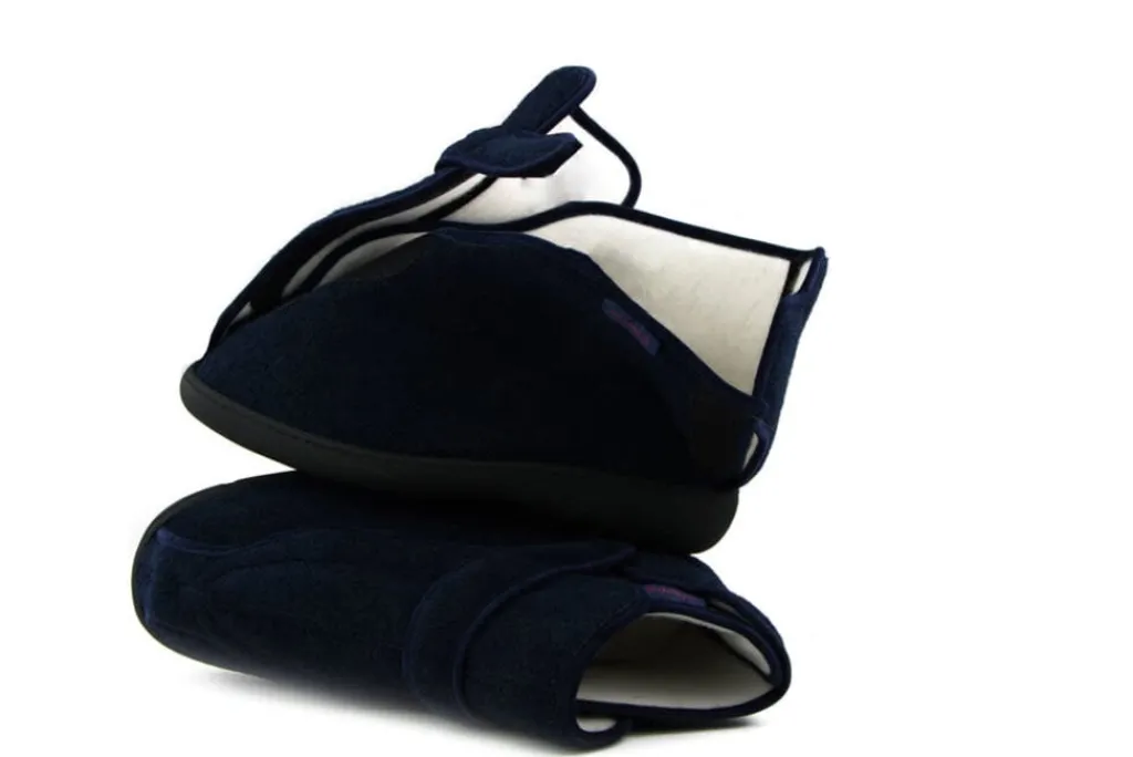 Pantoffels^Pulman Heren Pantoffels Klittenband Blauw