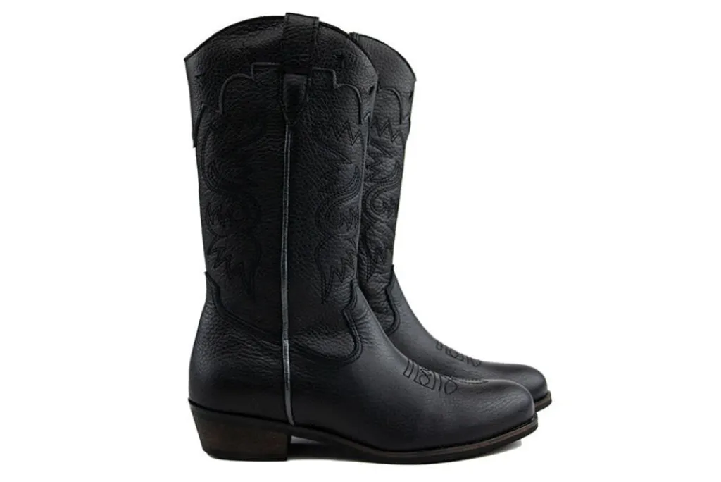 Laarzen^Red-Rag Red Rag Western Laars Black Nappa