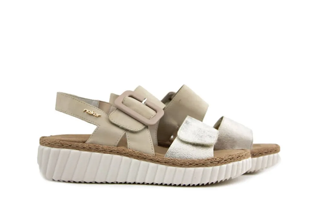 Sandalen | Sandalen En Slippers^Rieker Sandaal Beige Gold Perle