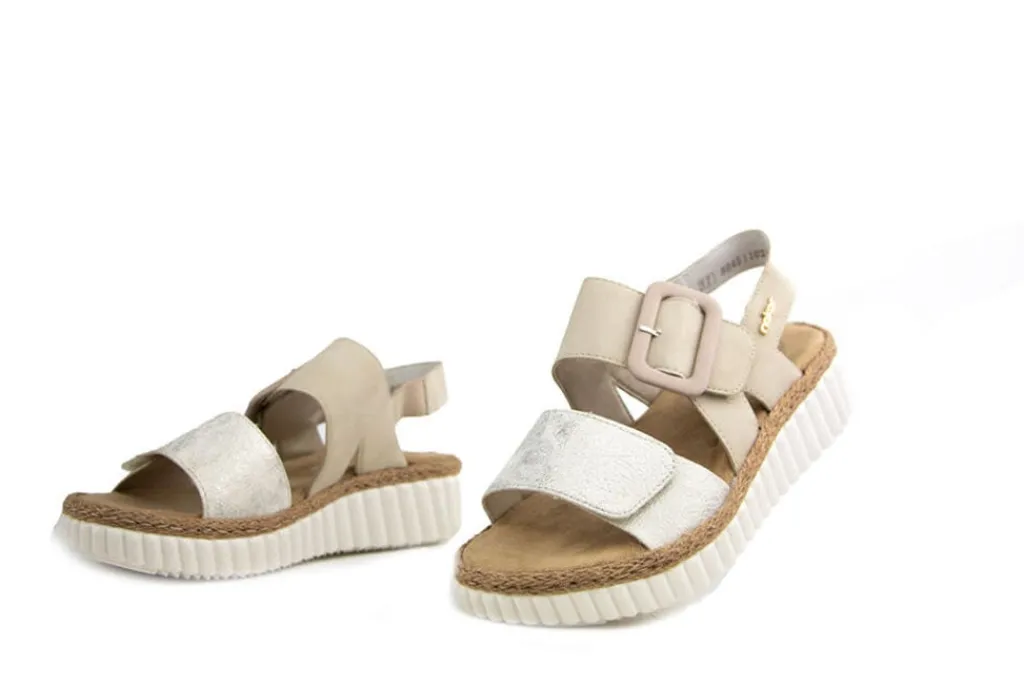 Sandalen | Sandalen En Slippers^Rieker Sandaal Beige Gold Perle