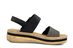 Sandalen | Sandalen En Slippers^Rieker Sandaal Schwarz Natur Rimo Laguno