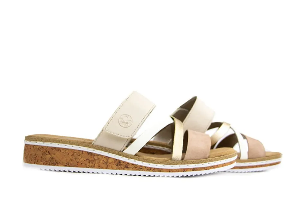Slippers | Sandalen En Slippers^Rieker Slipper Altrosa Lightgold Multi
