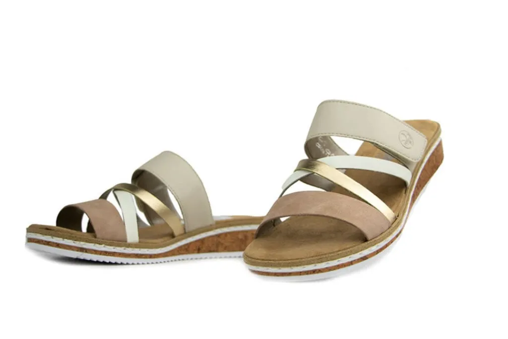 Slippers | Sandalen En Slippers^Rieker Slipper Altrosa Lightgold Multi