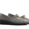 Pantoffels^Rohde Instappers Grijs Linen Print