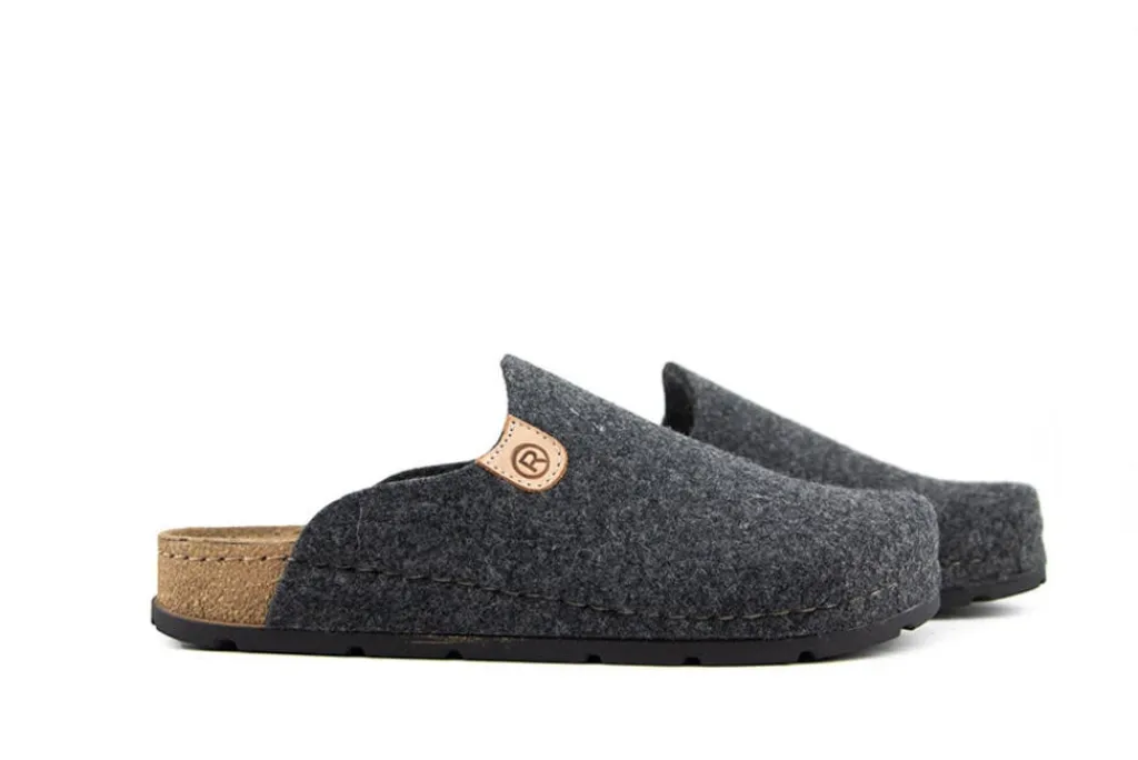 Pantoffels^Rohde Muil Anthracite Softfilz