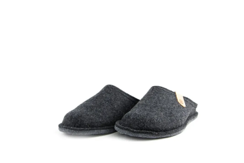 Pantoffels^Rohde Muilen Antraciet Softfilz