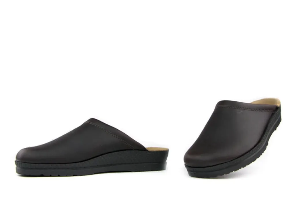 Pantoffels^Rohde Muilen Espresso Leder