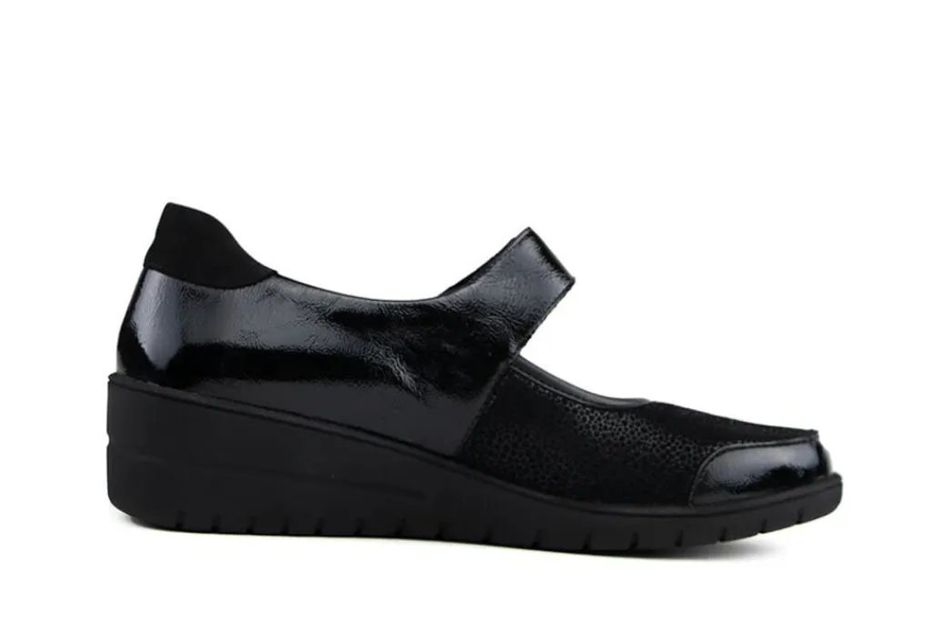 Wijdte H | (klitten)bandschoenen^Solidus Bandschoen Helia Schwarz