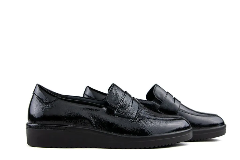 Loafers | Wijdte K^Solidus Loafers Kathy Zwart Lak K-leest