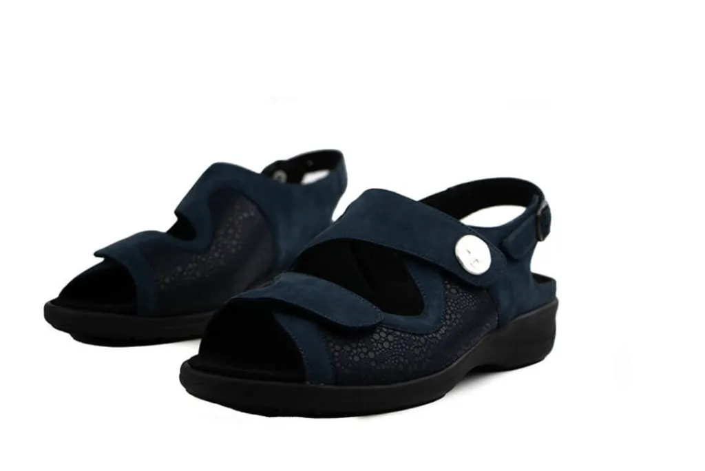 Sandalen En Slippers | Wijdte H^Solidus Sandaal Lia Ocean Nightblue Bubble Flex