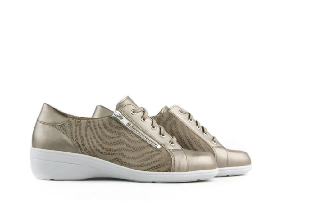 Veterschoenen | Wijdte J^Solidus Veterschoenen Taupe Hedda Fango Shape