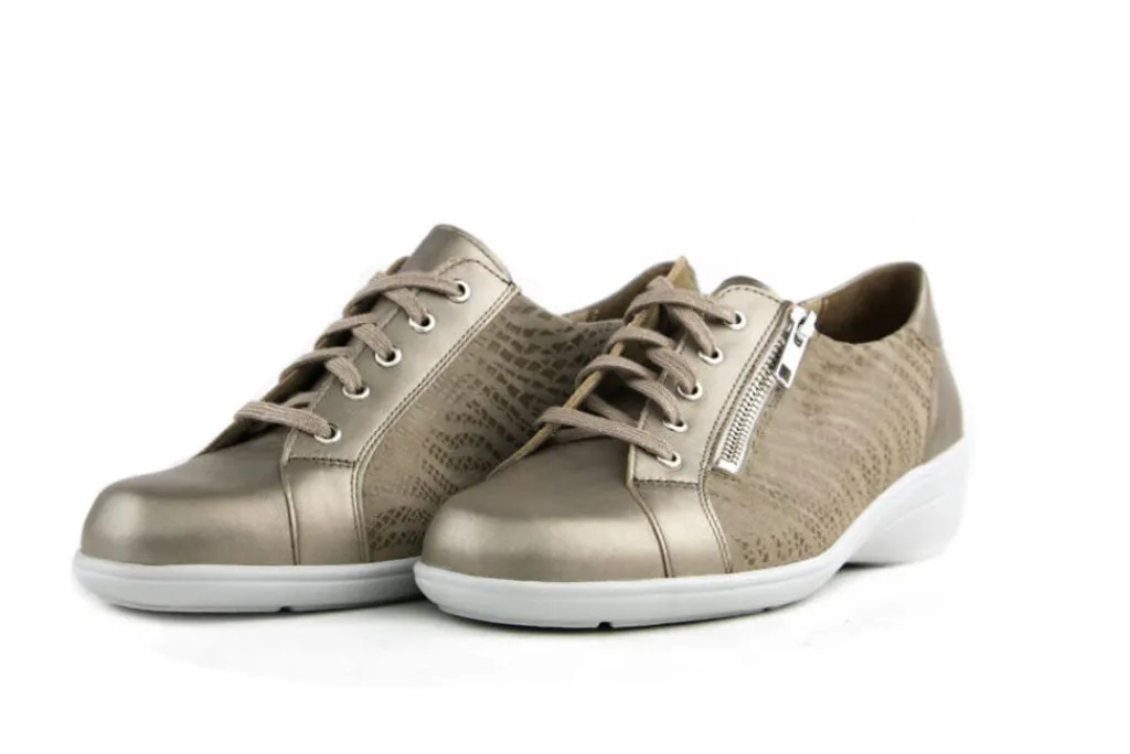 Veterschoenen | Wijdte J^Solidus Veterschoenen Taupe Hedda Fango Shape