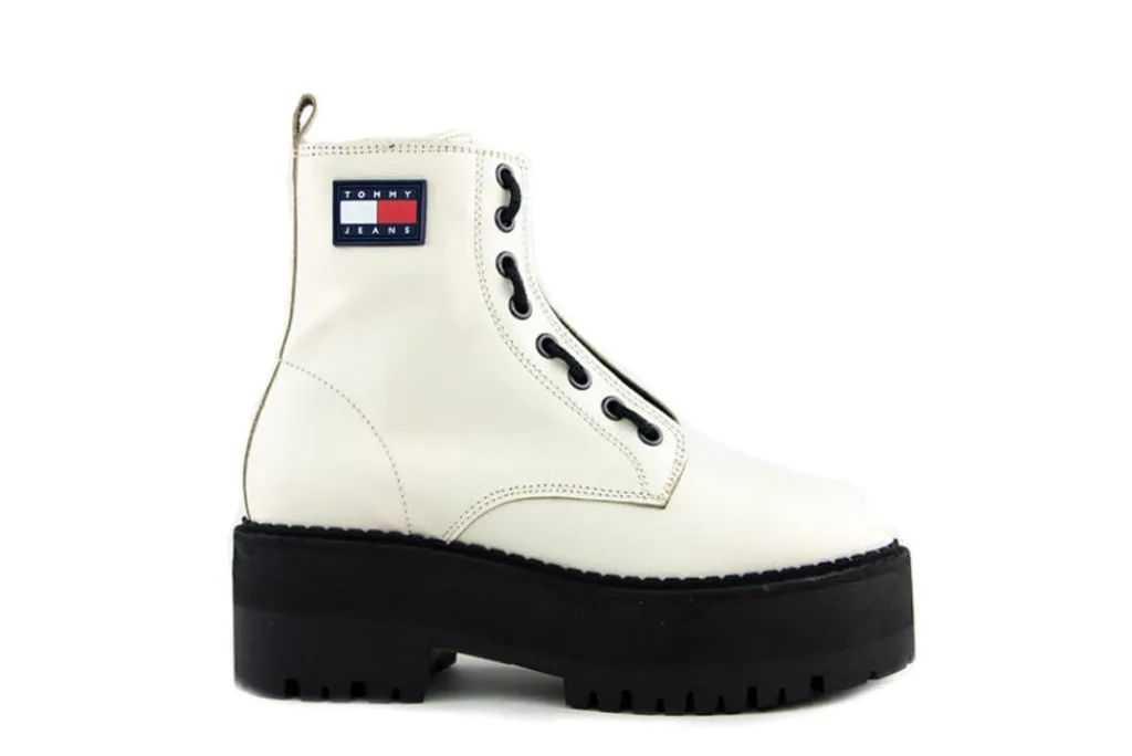 Veterboots En Bikerboots^Tommy Hilfiger Jeans Tammy Higher Zip Up Ivory