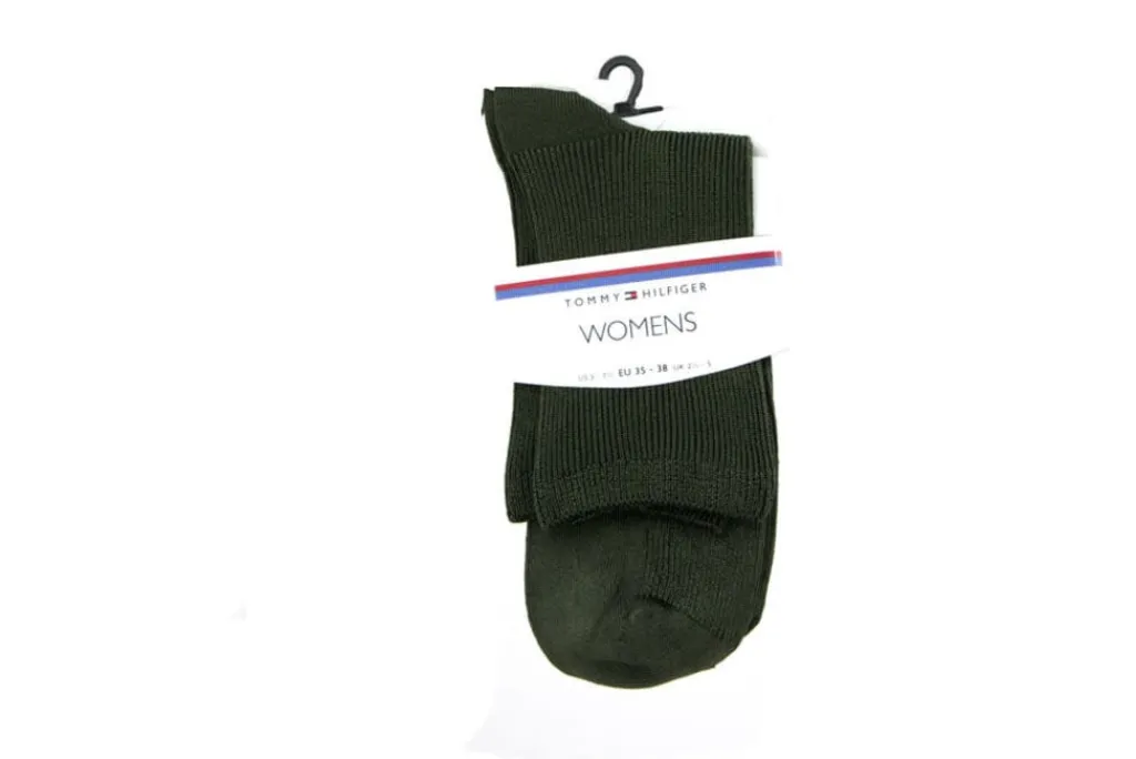 Sokken | Damesaccessoires^Tommy Hilfiger Women Short Sock Small Rib Olive
