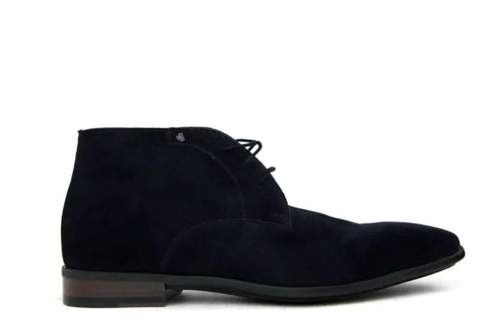 Nette Schoenen | Hoge Veterschoenen^Van Bommel Sella 03.00 Donkerblauw Suede