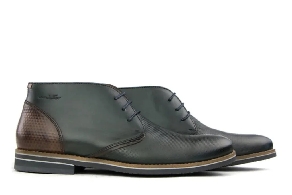 Hoge Veterschoenen | Nette Schoenen^Van Lier Hoge Veterschoen Grijs Leer Perfo