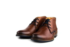 Hoge Veterschoenen | Nette Schoenen^Van Lier Hoge Veterschoenen Cognac Combi