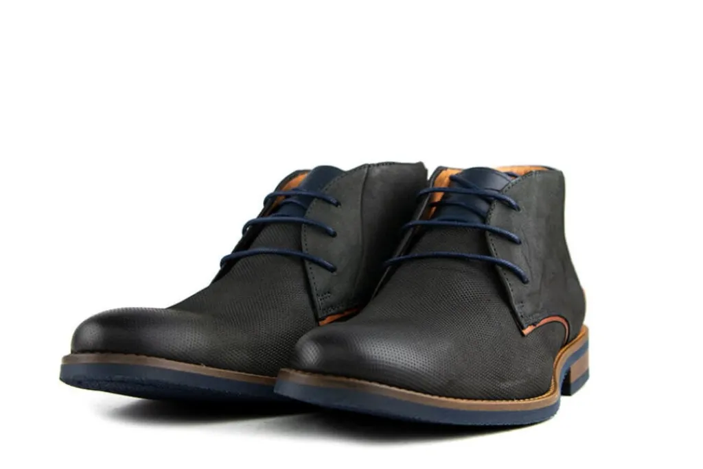 Hoge Veterschoenen | Nette Schoenen^Van Lier Hoge Veterschoen Grijs Cognac