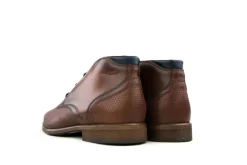 Hoge Veterschoenen | Nette Schoenen^Van Lier Hoge Veterschoen Cognac Print