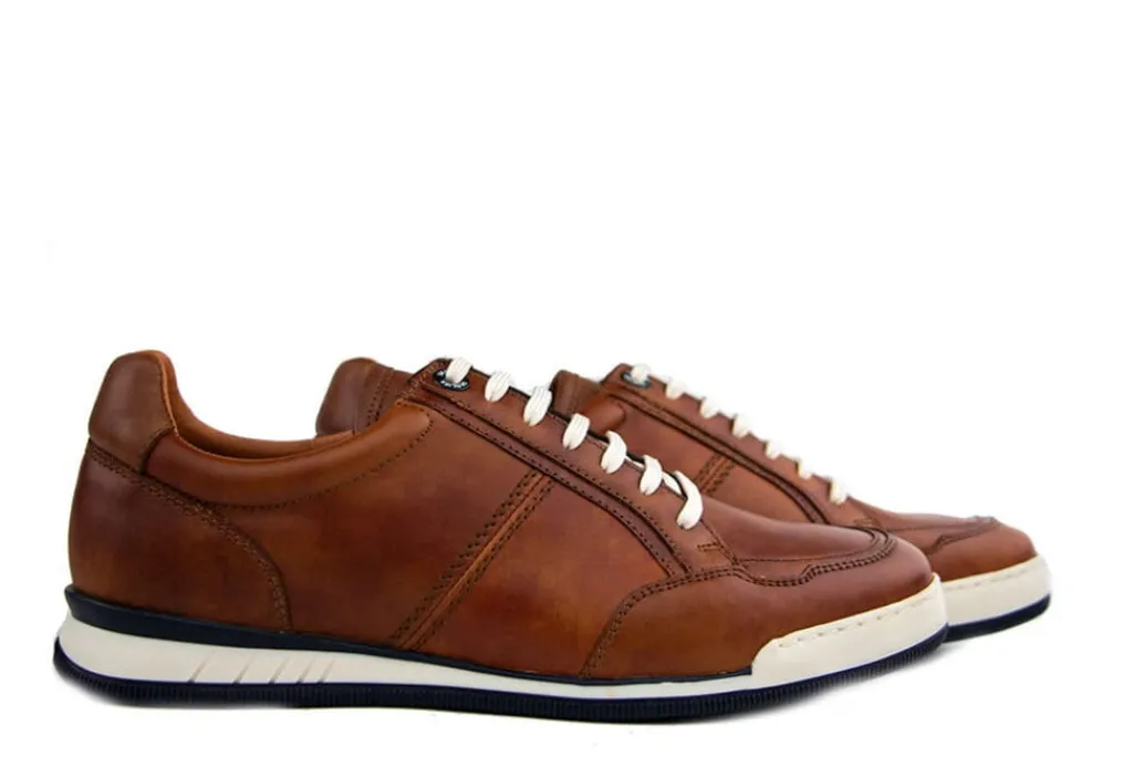 Sneakers^Van Lier Sneaker Magnus Cognac Leer