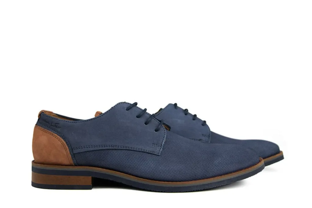 Veterschoenen | Nette Schoenen^Van Lier Veter Amalfi Navy Blauw Nubuck