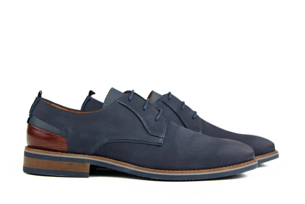 Veterschoenen | Nette Schoenen^Van Lier Veterschoen Navy Blauw Perfo