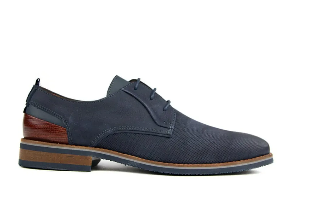 Veterschoenen | Nette Schoenen^Van Lier Veterschoen Navy Blauw Perfo