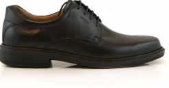 Veterschoenen^Ecco Veterschoen Zwart Leer