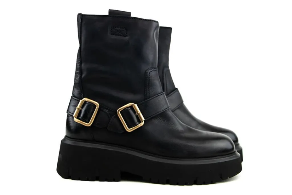 Veterboots En Bikerboots^Via Vai Bikerboot Ziva Jagger Garda Nero