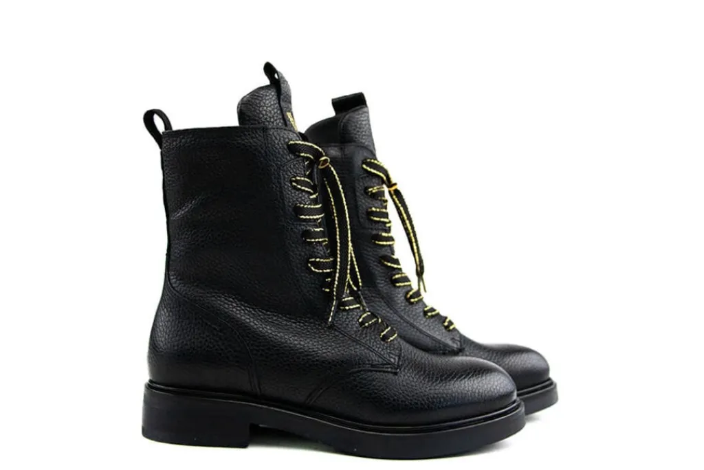 Veterboots En Bikerboots^Via Vai Veterboot Juliette Abby Cesano Nero