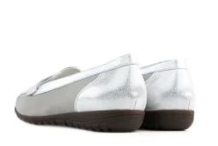 Mocassins | Loafers / Instappers^Waldläufer Waldlaufer Mocassin Hesima Stein Weiss Silber