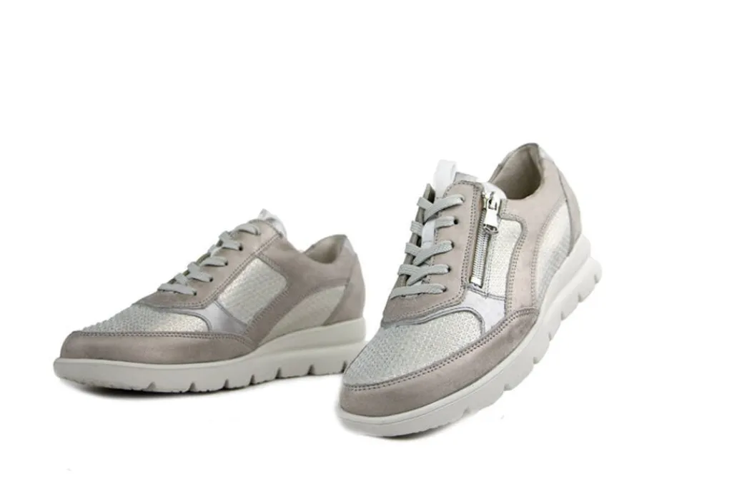 Sneakers | Wijdte H^Waldläufer Waldlaufer Sneaker Bruni Stein Platin Taupe