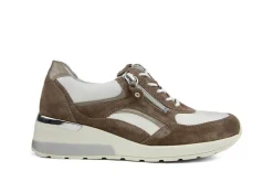 Sneakers | Wijdte H^Waldläufer Waldlaufer Sneaker Clara Nougat Offwhite Fango